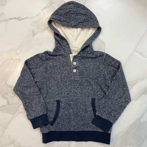 Peek Navy Marled Knit Henley Hoodie